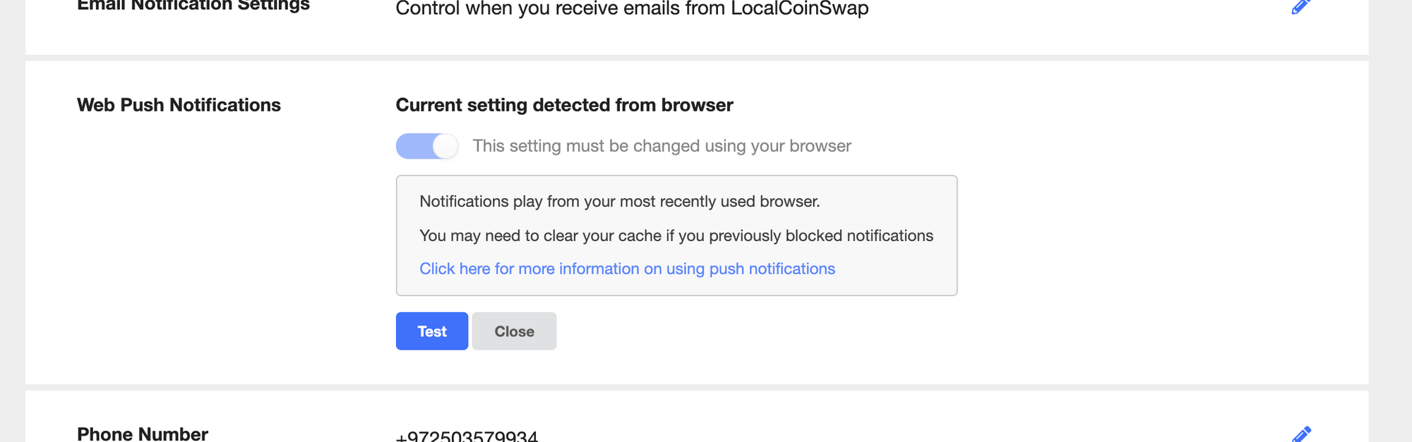enabling push notifications on LocalCoinSwap