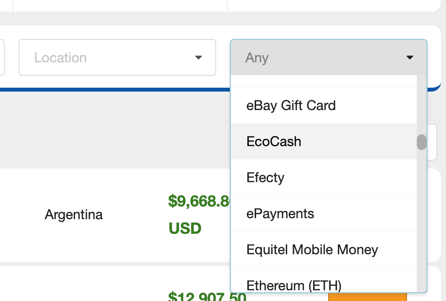 buy bitcoin using ecocash