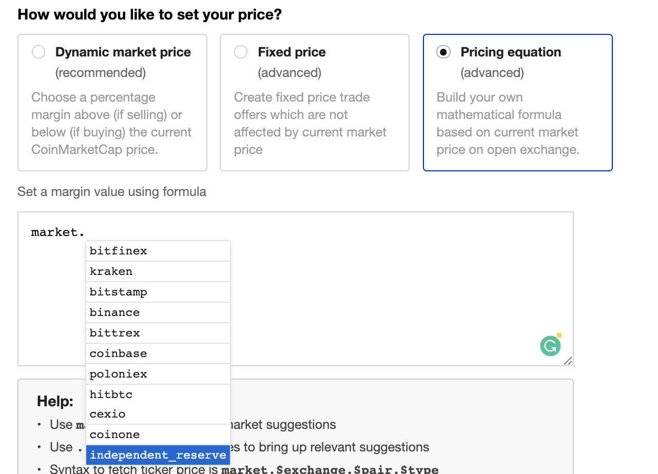 setting cryptocurrency exchange rates