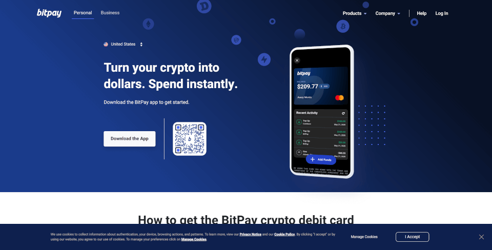 Bitpay cryptocurrency debit card