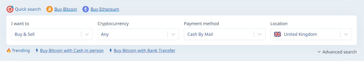 exchanging crypto with cash by mail