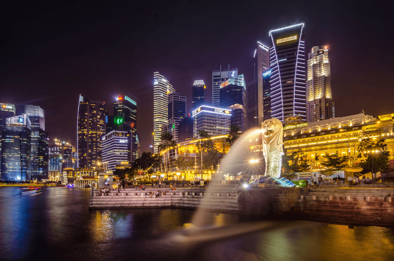 buildings and water in Singapore
